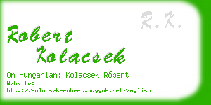 robert kolacsek business card