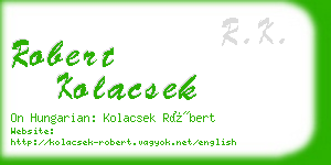 robert kolacsek business card